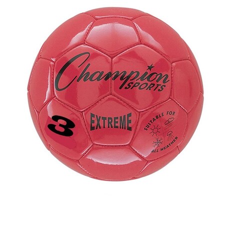 Champion Sports 3 Size Extreme Series Soccer Ball - Red CHSEX3RD